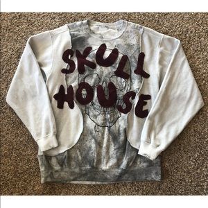 New Skull House Designs Triplet Logo Crewneck Sweatshirt - Gray M/L
